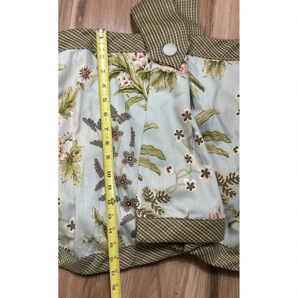 VTG Waverly Williamsburg Valance Set (3) Blue Green Floral Pineapple Gingham
